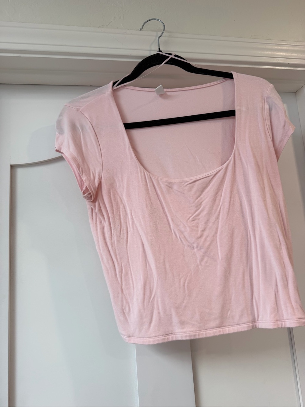bp Light Pink Scoop Neck Short Sleeve Top
